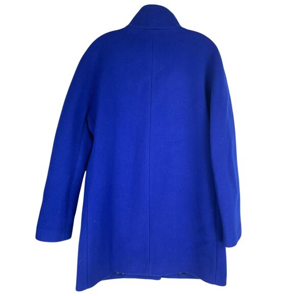 J. Crew New Cocoon Coat in Italian Stadium Cloth Wool Blue Size 14 - Picture 7 of 10